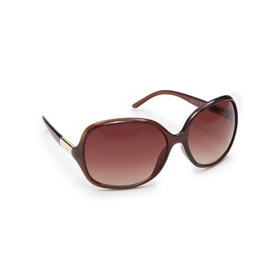 Brown oversized D-frame sunglasses